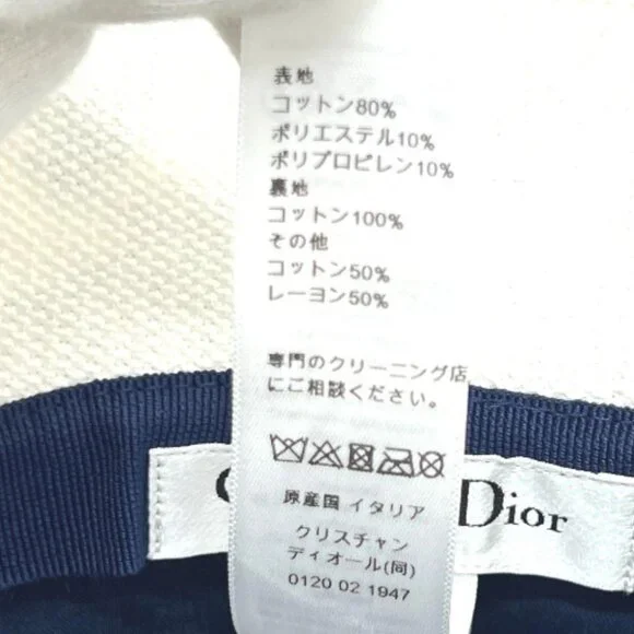 Dior 42TFS923X131 D-BOBBY Embroidered logo jacquard Hat Canvas White/Navy - Picture 8 of 12